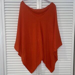 ⭐InCASHMERE 100% Cashmere Topper Sweater Poncho Orange